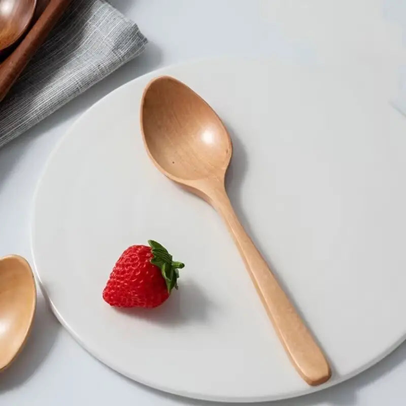 5-Piece Wooden Spoon Set with Long Handle Kitchen Tools