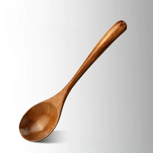 5-Piece Wooden Spoon Set with Long Handle Kitchen Tools